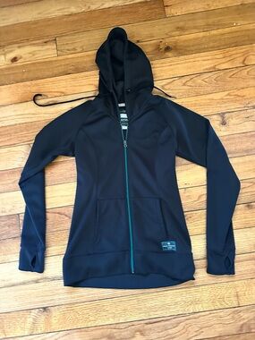 Bontrager Black Zip-Up Hoodie with Teal Zipper